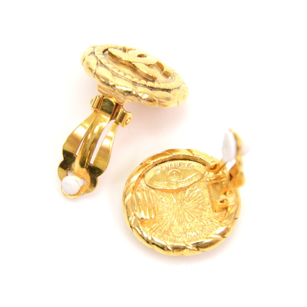 Chanel CHANEL Cocomark Color Stone elliptical Earrings 99A Gold EIT049 –  NUIR VINTAGE