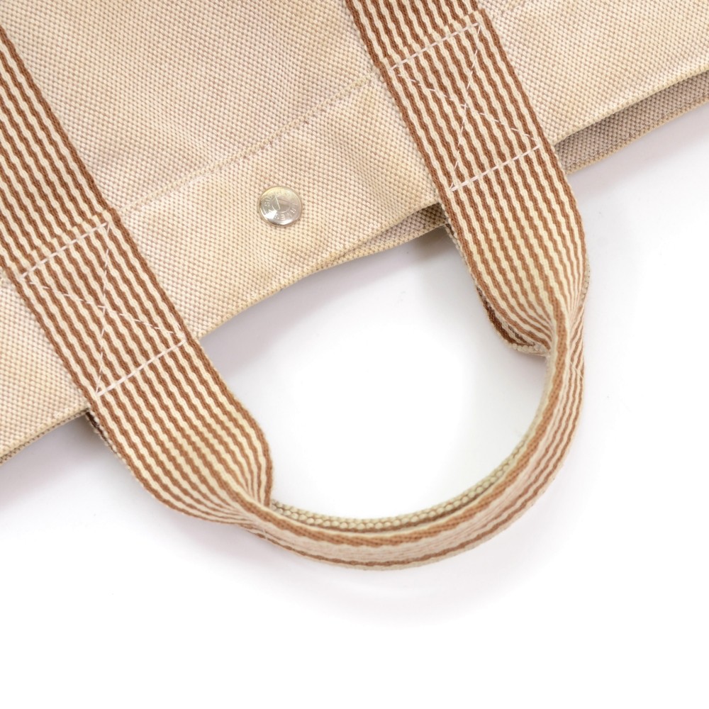Hermes Hermes Fourre Tout MM Brown x Beige Cotton Tote Hand Bag  