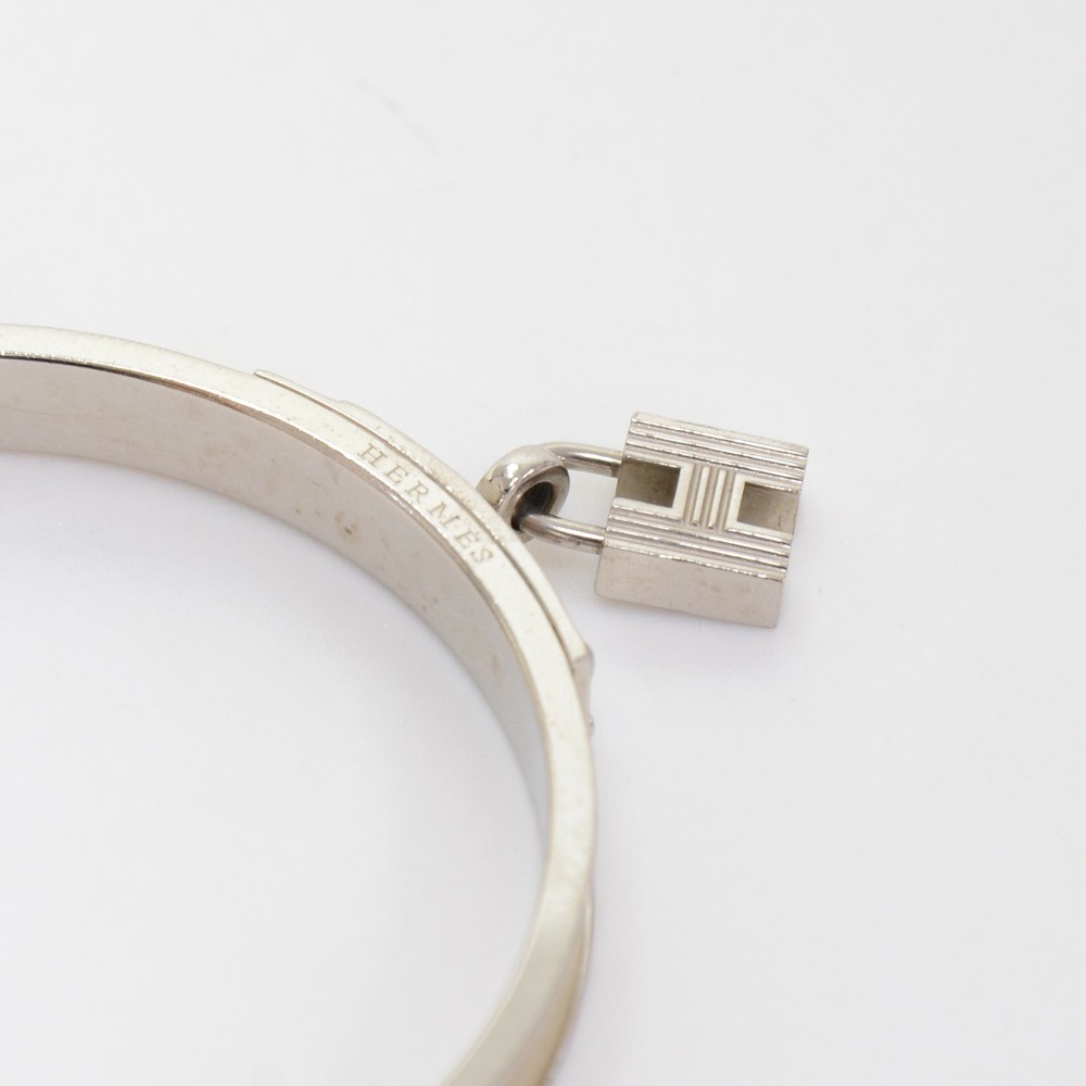 Hermes Hermes Kelly H Charm Beige x Silver Tone Bracelet Bangle  