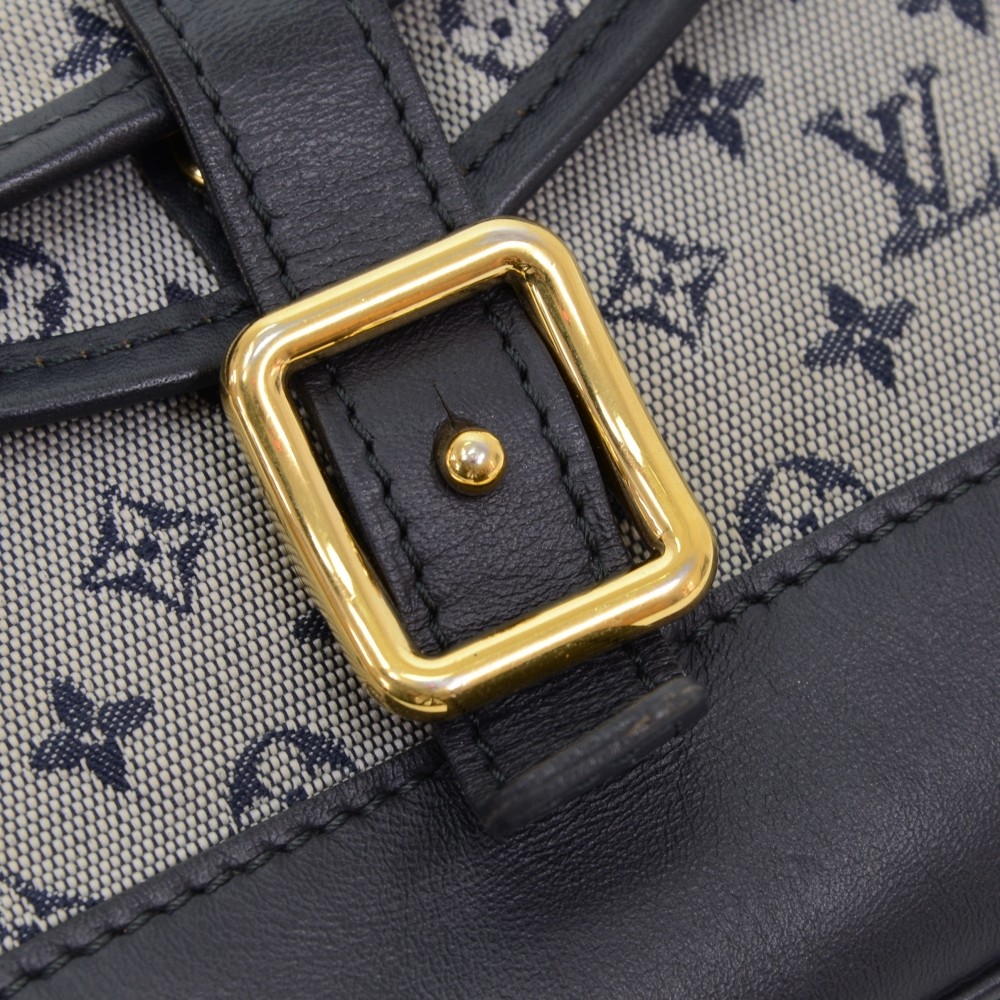 Louis Vuitton Blue Mini Lin Monogram Marjorie GM Shoulder Bag For