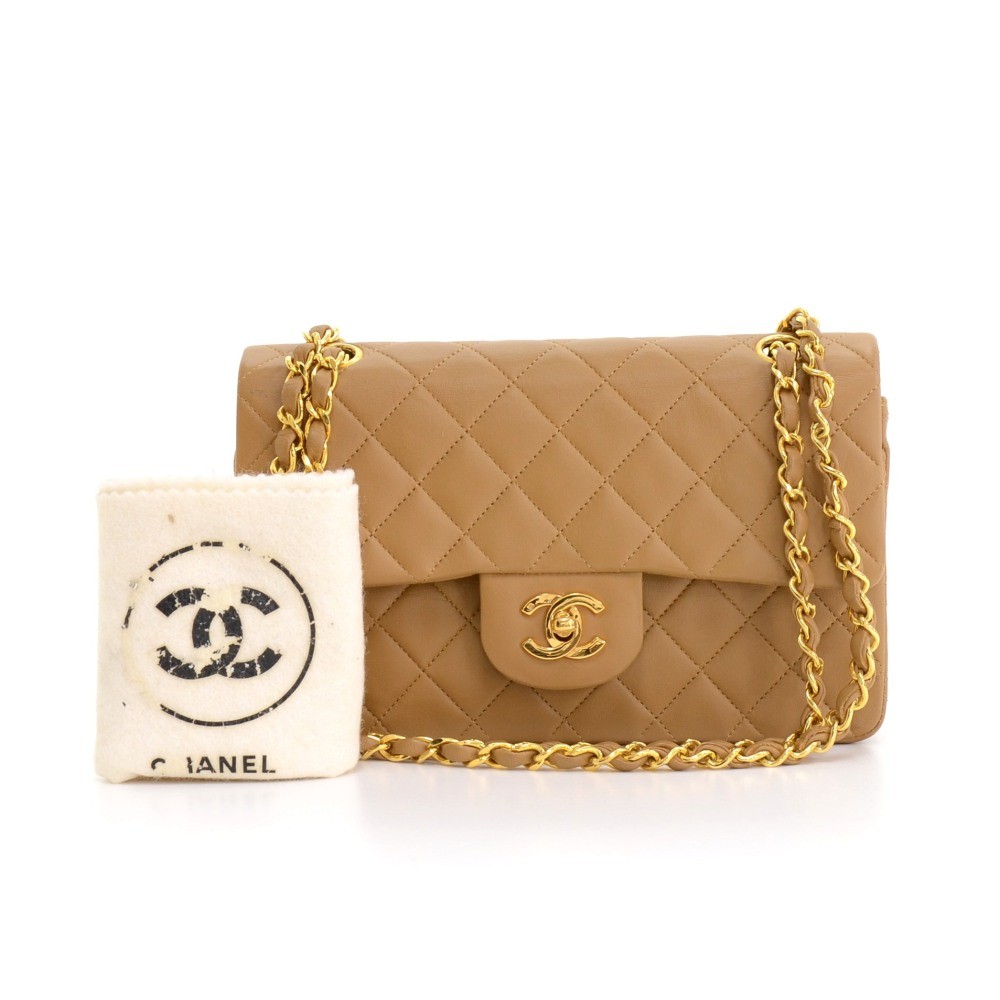 Chanel Vintage Chanel 2.55 Double Flap Beige Caramel Quilted