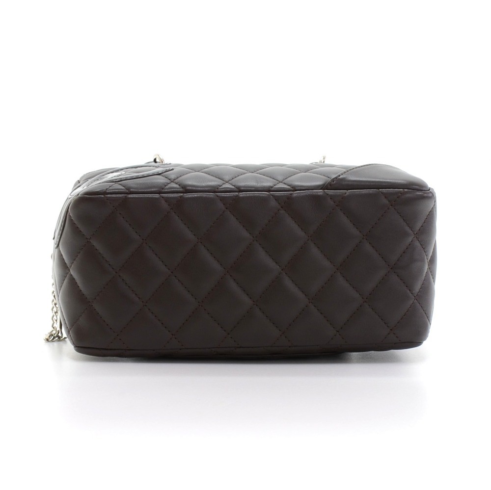 Chanel Chanel Cambon Chocolate Brown Quilted Leather Pochette Hand