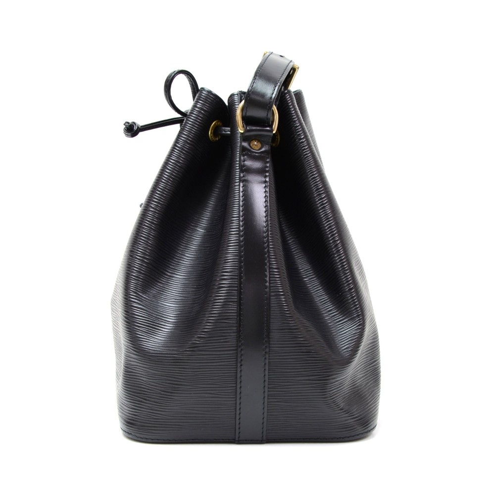 Louis Vuitton Neverfull Noir Petit Noe 12lva630 Black Epi Leather Hobo Bag, Louis Vuitton