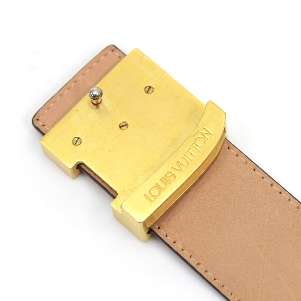 Authentic Louis Vuitton Clous Initiales Belt Gold Tone Stud M6889 size  85/34