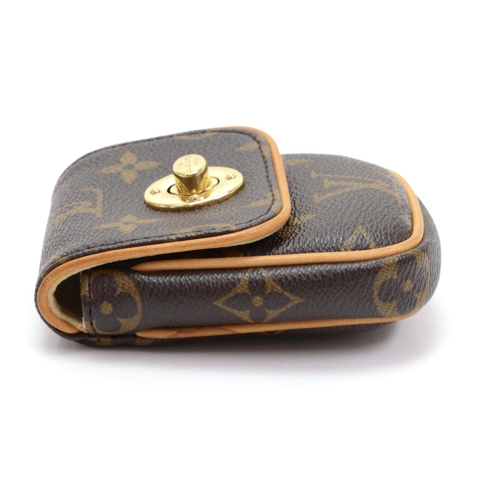louis vuitton white leather wallet, Brown Louis Vuitton Monogram Tulum  Pochette Key Chain