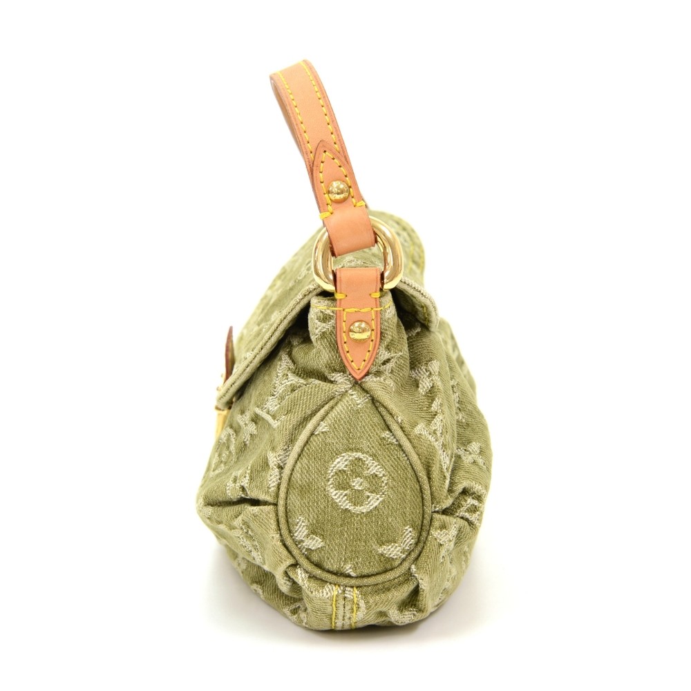 LOUIS VUITTON Mini Pleaty Monogram Denim Green Bag Shoulder Bag WOW Rate 9