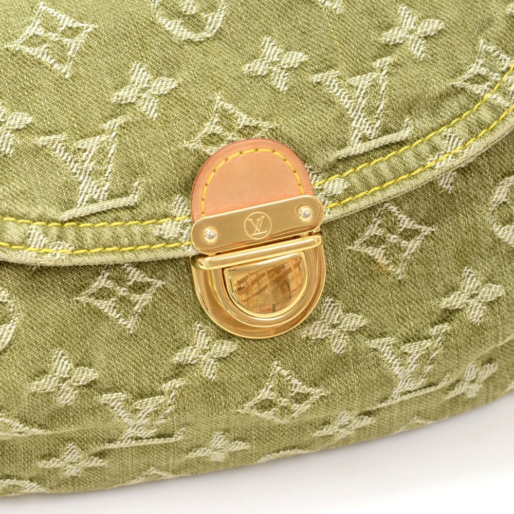 Louis Vuitton Green Monogram Denim Mini Pleaty