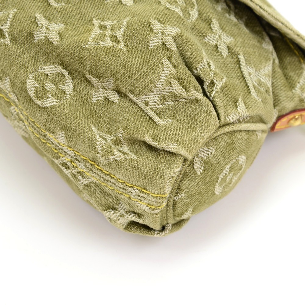 LOUIS VUITTON Mini Pleaty Monogram Denim Green Bag Shoulder Bag