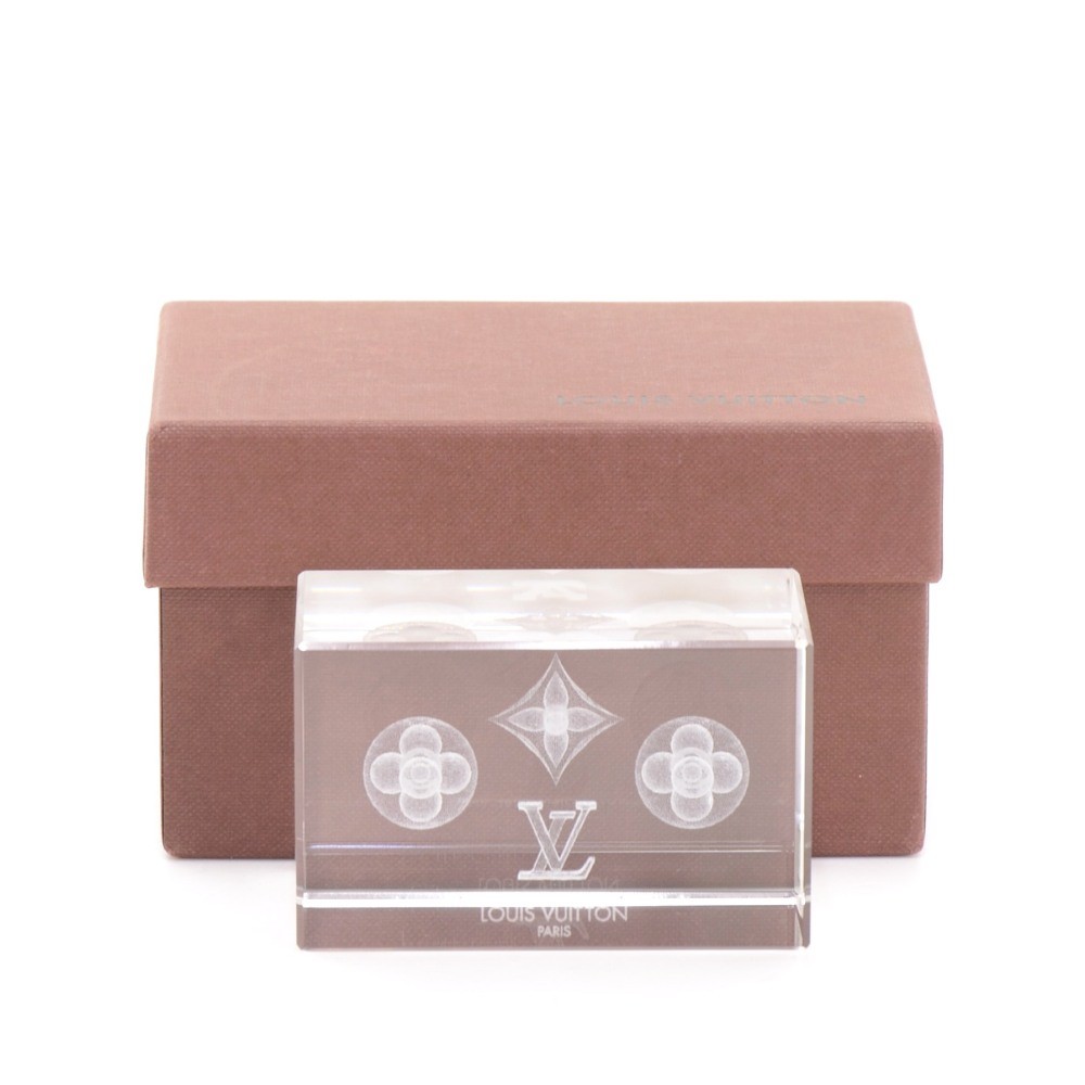 Authentic LOUIS VUITTON Monogram Crystal Paper Weight VIP Gift