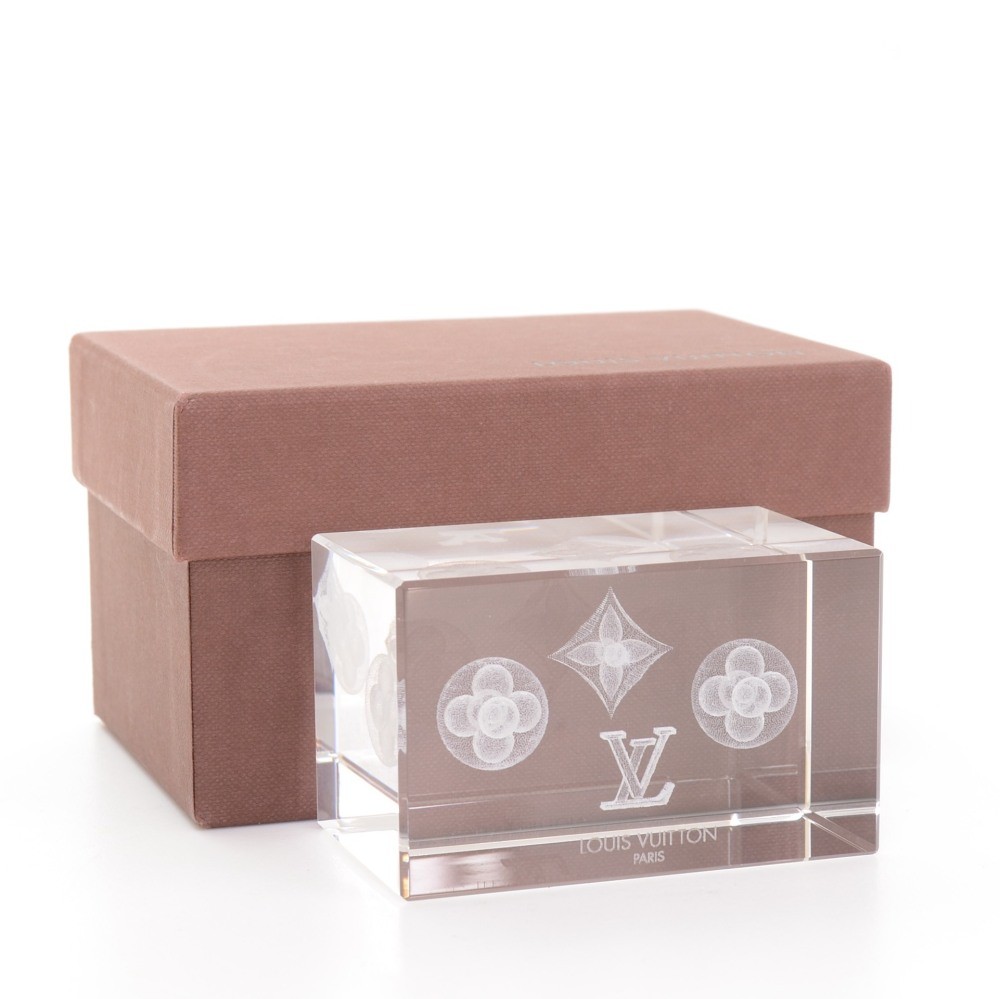 LOUIS VUITTON Monogram Crystal Paper Weight VIP Gift Box