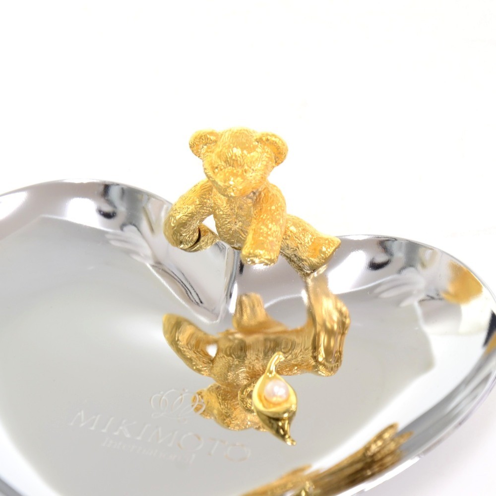 輝く高品質な Mikimoto Others Jewelry Pearl a and figure Bear with Plate フォトフレーム