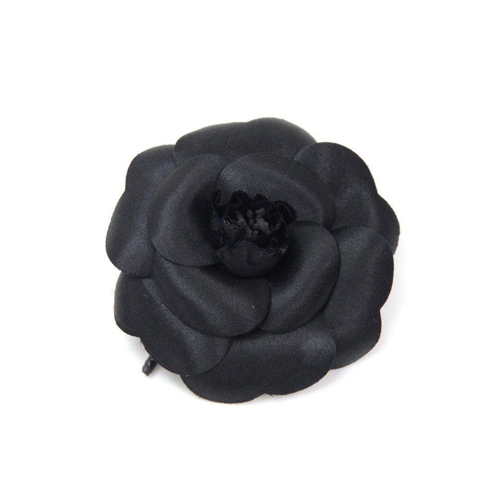 Chanel Chanel Black Camellia Flower Brooch Pin