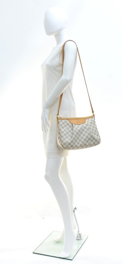 Louis Vuitton - Authenticated Siracusa Handbag - Cloth White Tartan for Women, Good Condition