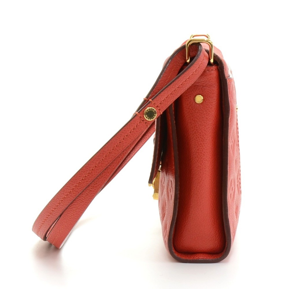 Louis Vuitton Fascinate Cross Body Clutch Bag Orient red Embossed