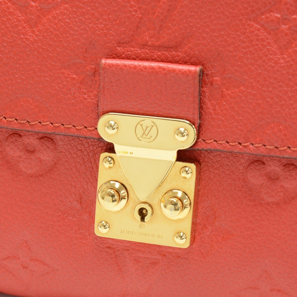 Louis Vuitton Fascinate Cross Body Clutch Bag Orient red Embossed