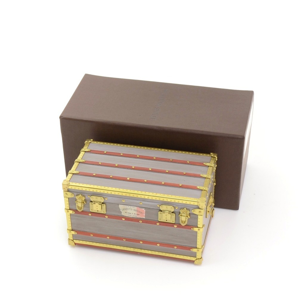 LOUIS VUITTON Mini Malle Zinc Trunk Paperweight Jewelry Box 163958