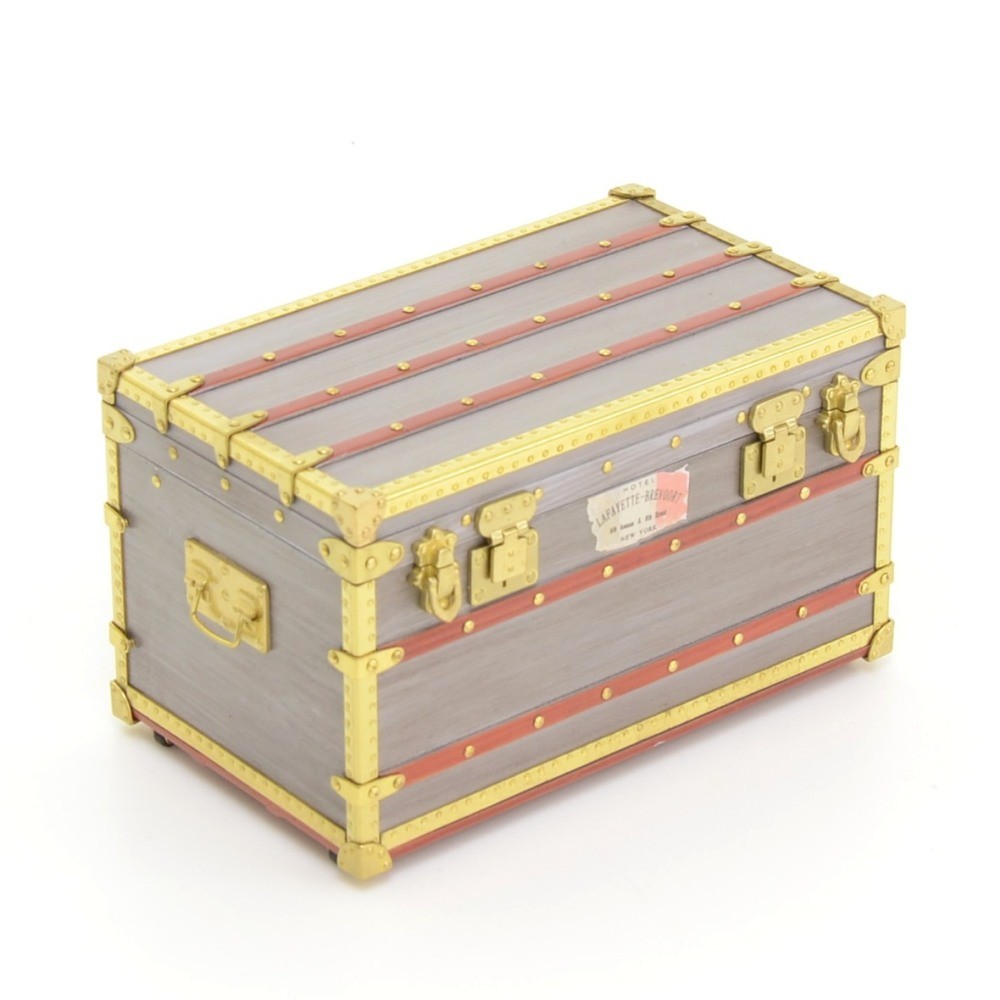 Louis Vuitton Mini Malle Zinc Trunk Paperweight Jewelry Box