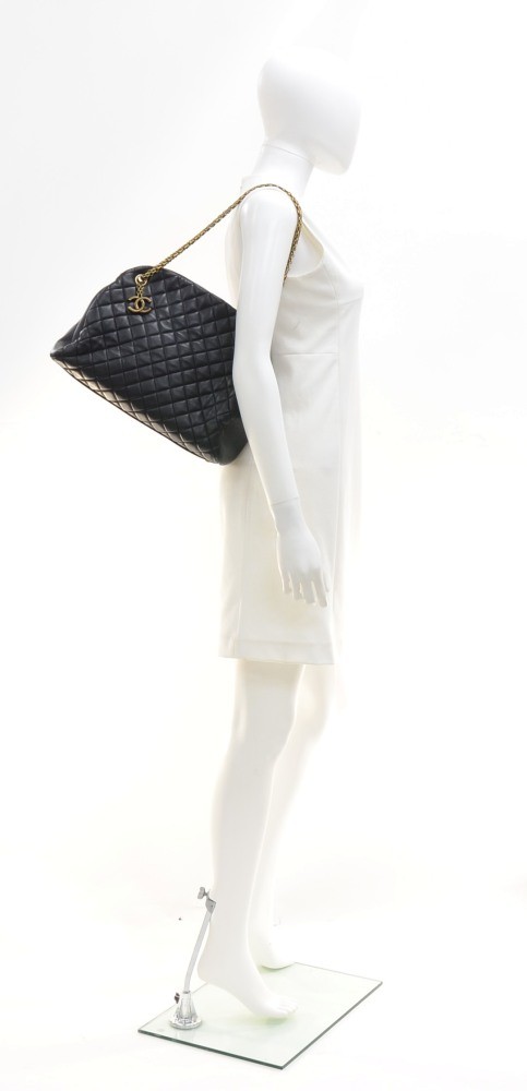 Chanel Chanel Just Mademoiselle Black Quilted Leather Shoulder