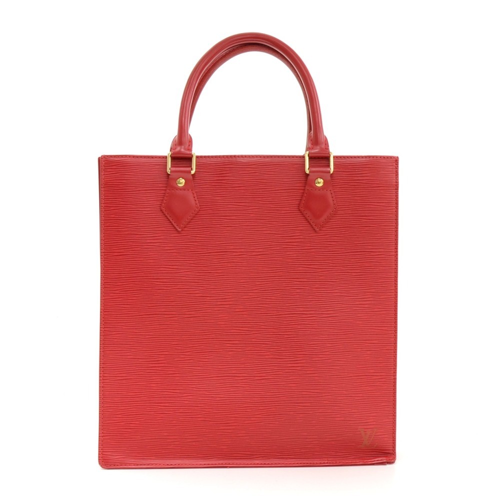 Red Louis Vuitton Epi Sac Plat PM Tote Bag
