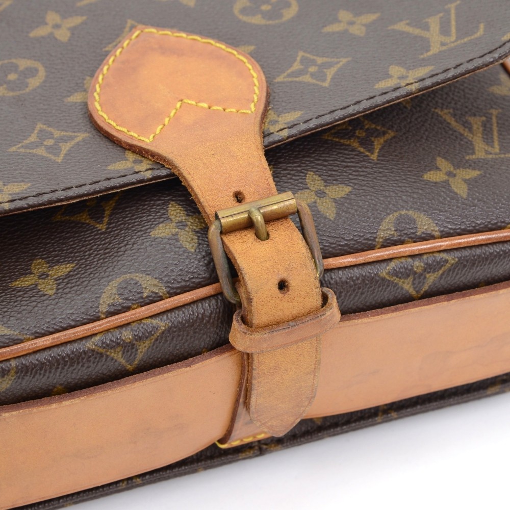 Authentic Louis Vuitton Monogram Cartouchiere MM Shoulder Bag Old Model  8516E
