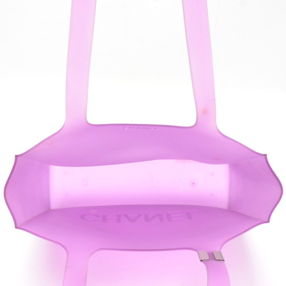 CHANEL Purple Clear Jelly Rubber Logo Tote Bag at 1stDibs