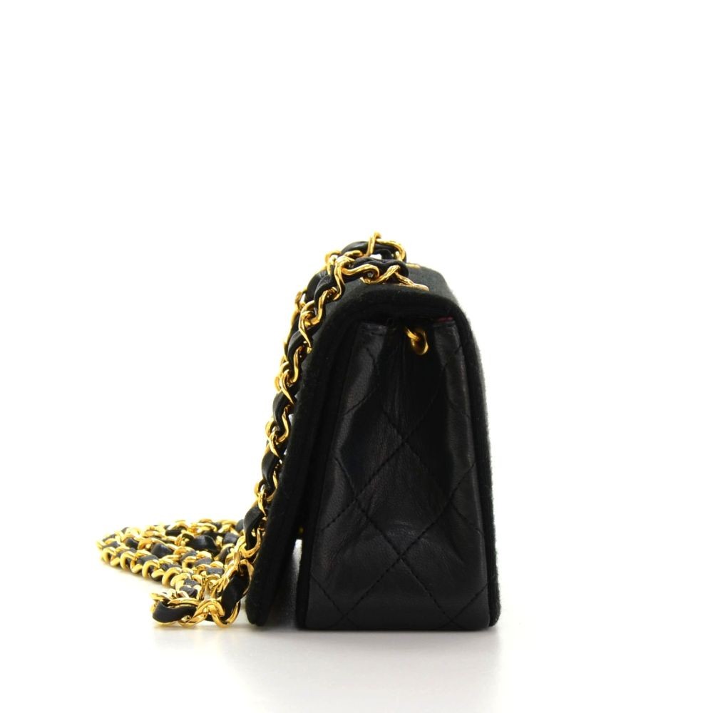Vintage 90s CHANEL CC Gold Logo Matelasse Classic Flap Quilted Black  Leather / Chain Crossbody Shoulder Evening Bag w Fringe Tassel