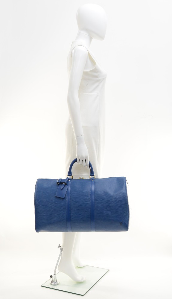 Louis Vuitton Toledo Blue Epi Leather Keepall 50 duffle bag ref.293789 -  Joli Closet