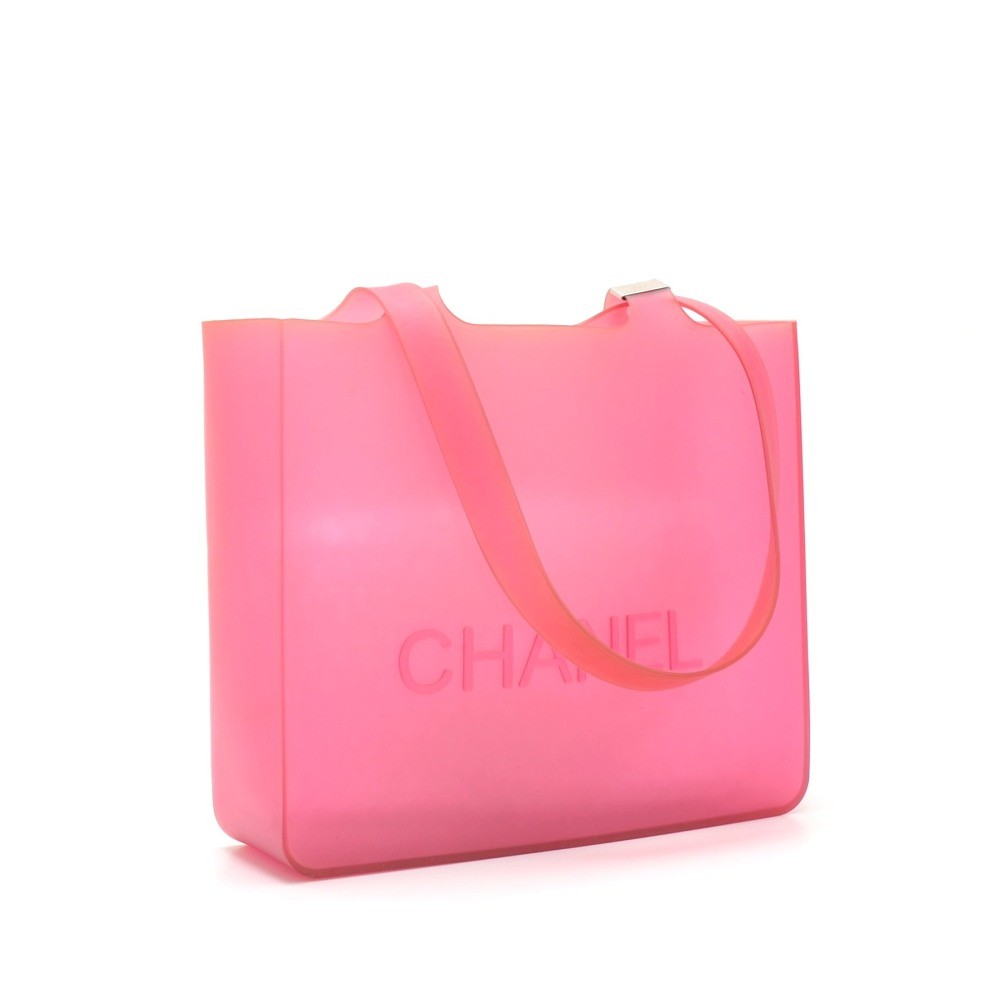 CHANEL Jelly Rubber Large Tote Pink 25711