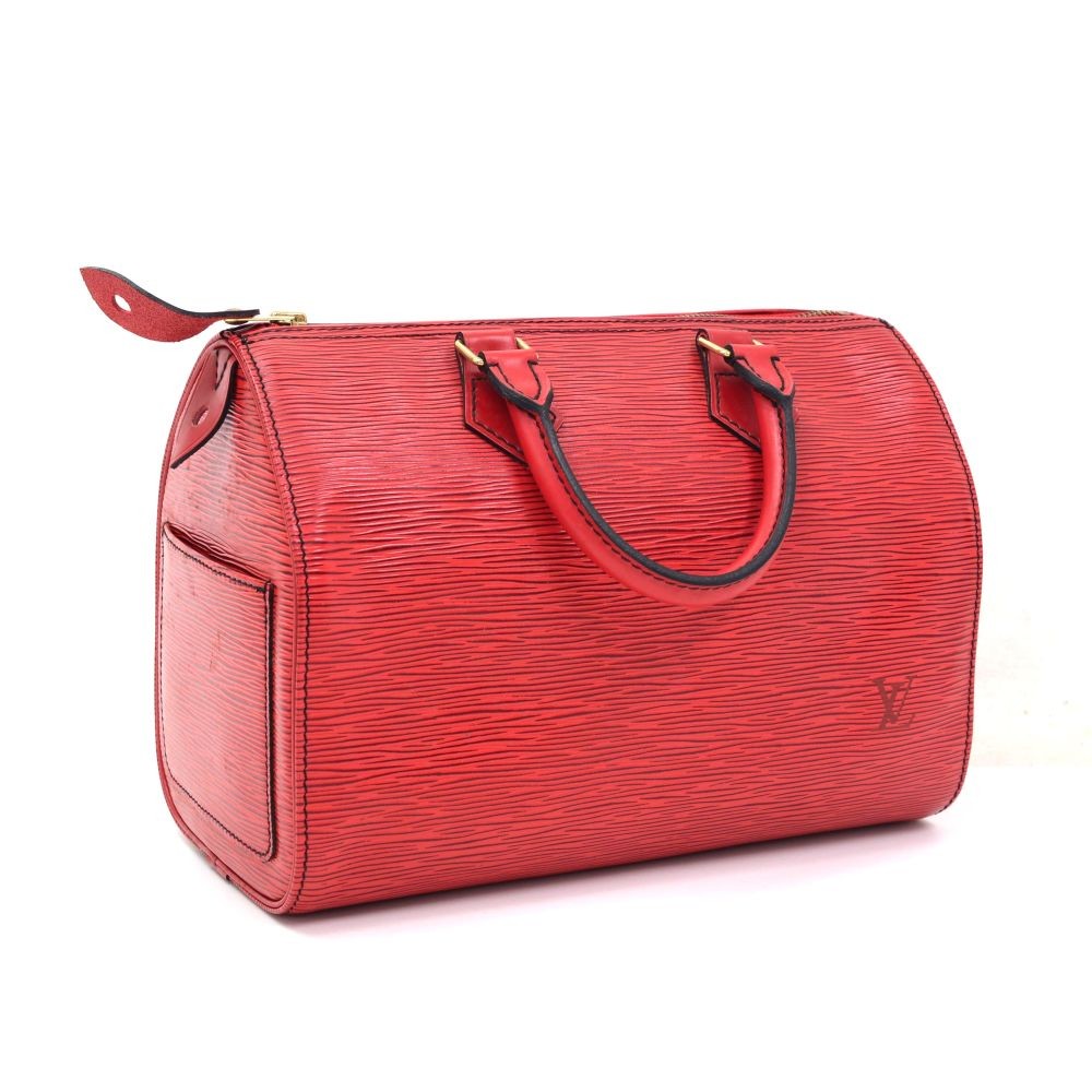 Speedy leather handbag Louis Vuitton Red in Leather - 36410379