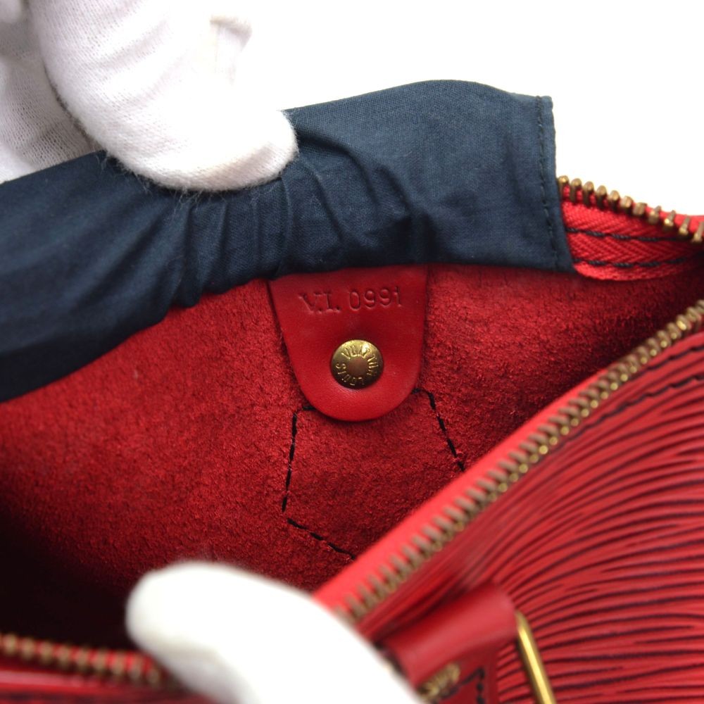 Authentic Louis Vuitton Epi Speedy 25 Hand Bag Red M43017 LV 2457B