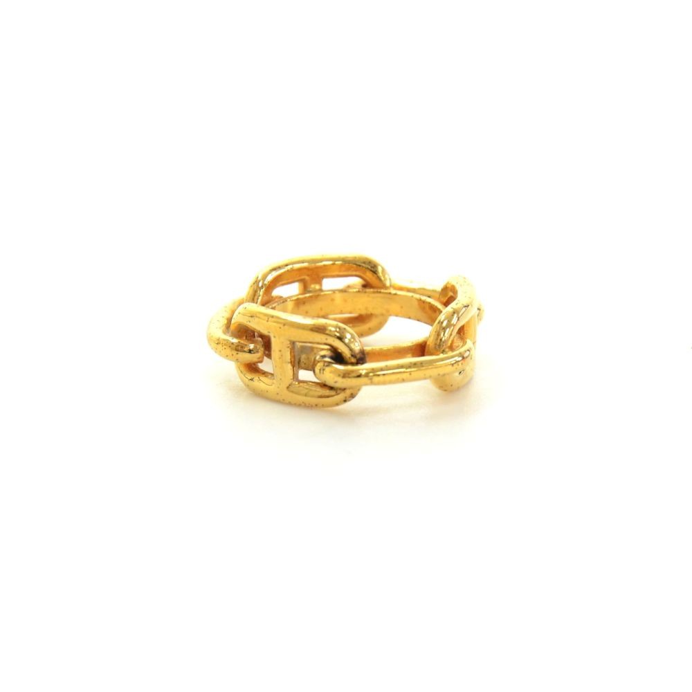 Hermes Hermes Ragate Chain Gold Tone Scarf Ring  