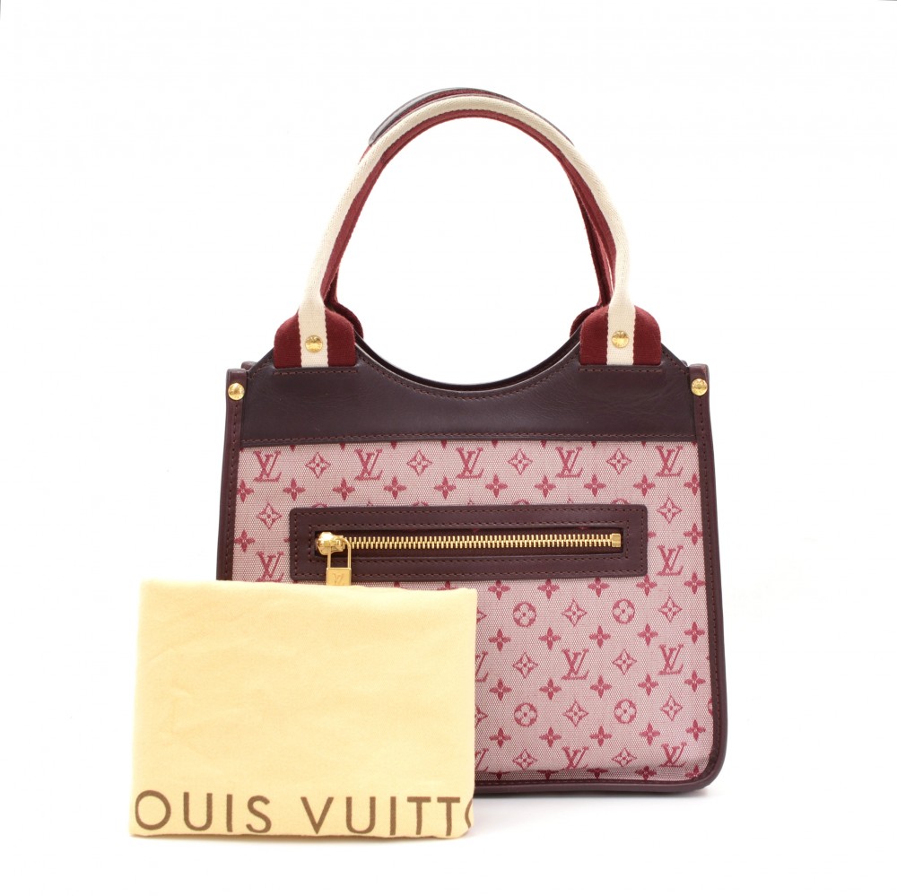 Pre-owned Louis Vuitton Cherry Monogram Mini Lin Kathleen Pochette Bag In  Burgundy