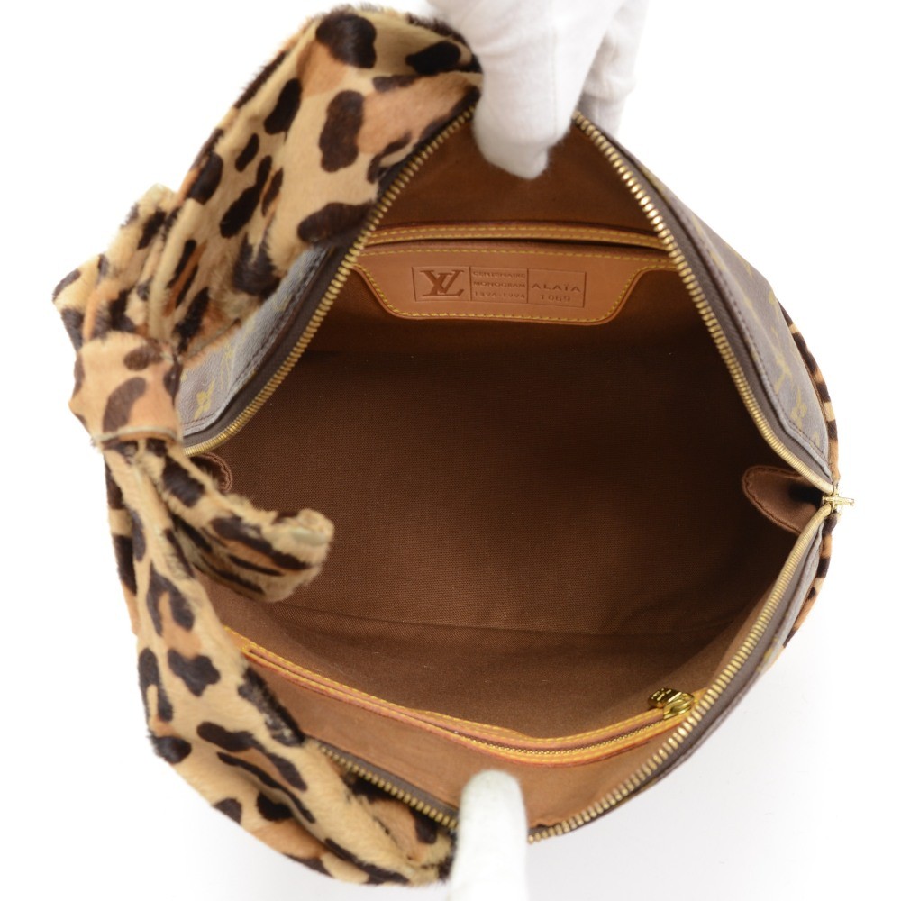Louis Vuitton Alma Handbag Azzedine Alaia Monogram Leopard Bag