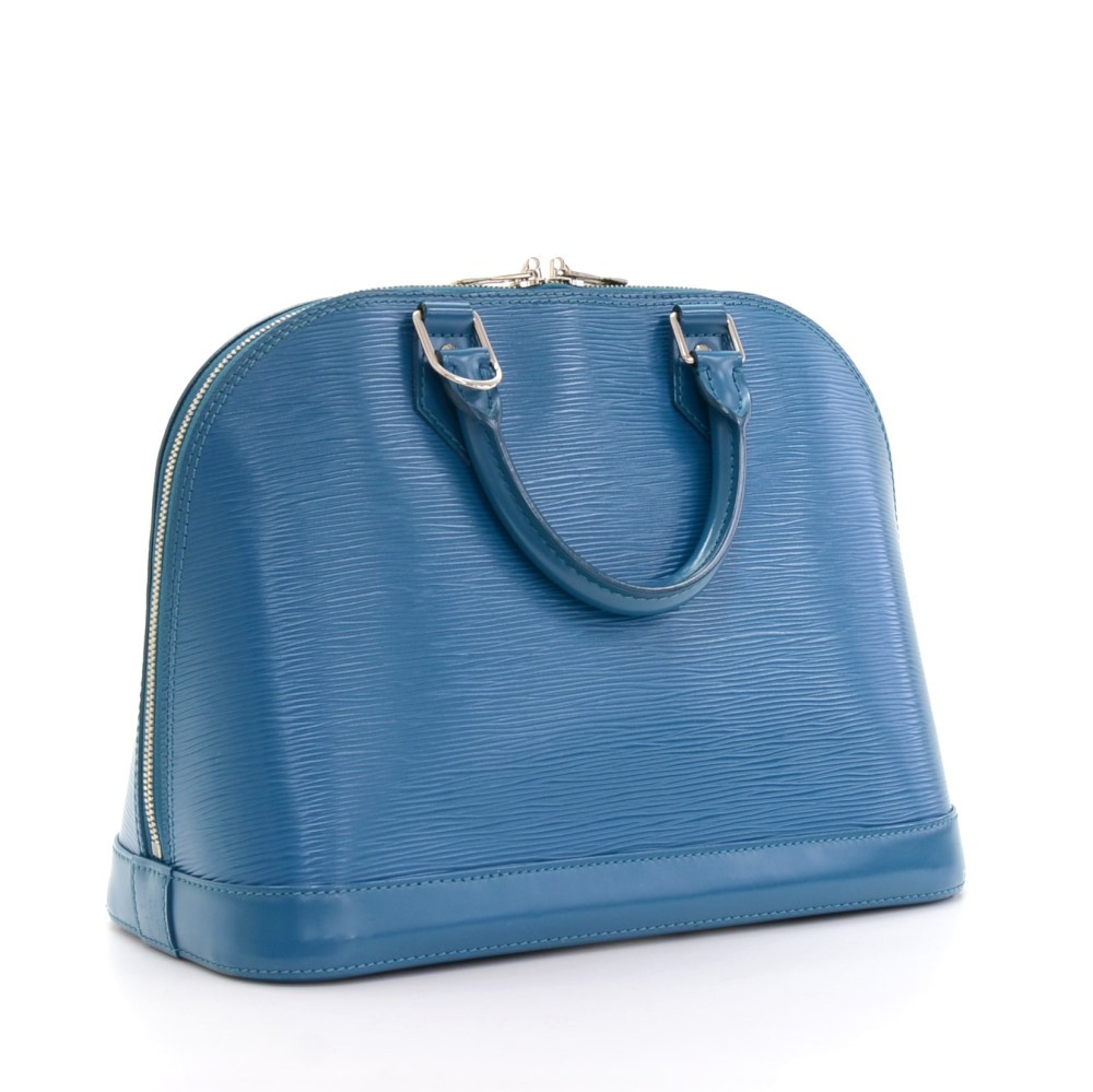 Auth Louis Vuitton Monogram Mini Alma Huat M92202 Women's Handbag Blue