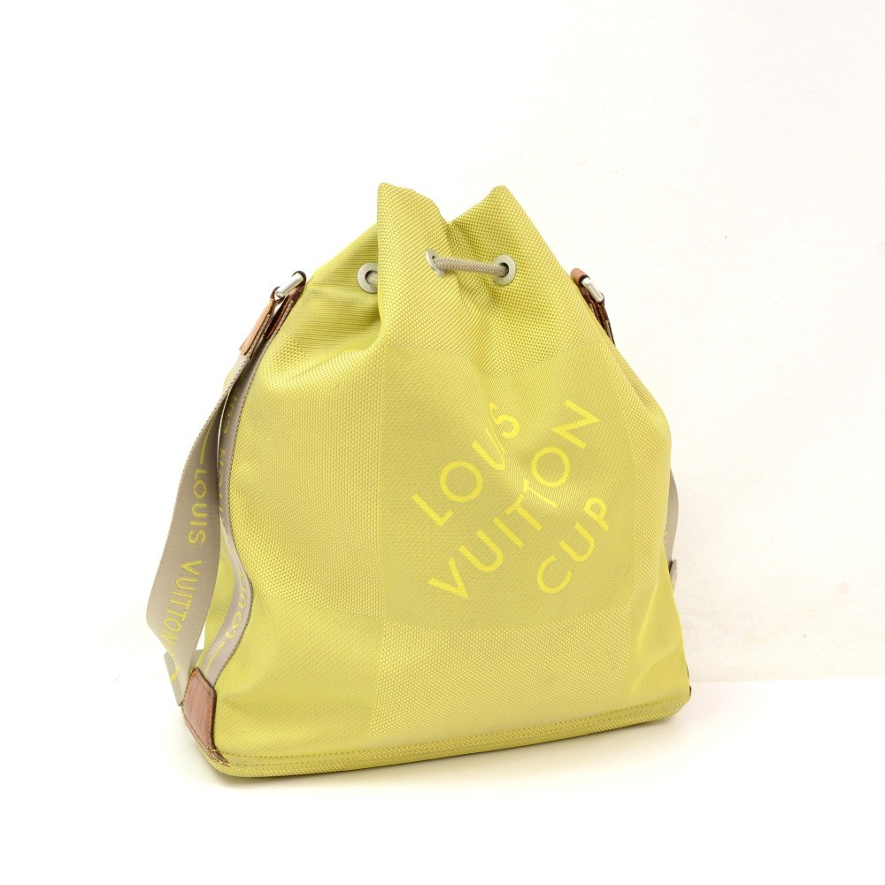 Louis Vuitton Cup Lime Green Damier Geant Noe Bag at 1stDibs