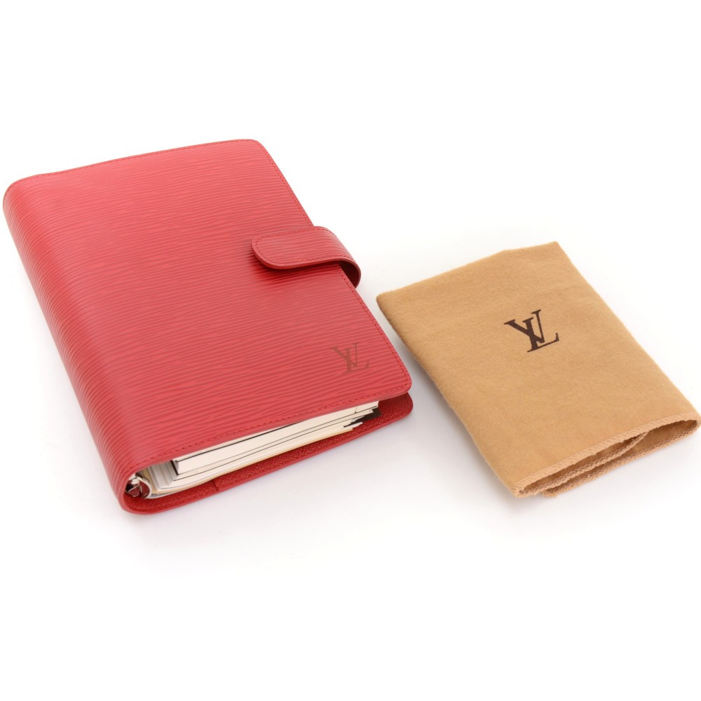 Louis Vuitton Epi Leather Small Ring Agenda Cover - Red Books