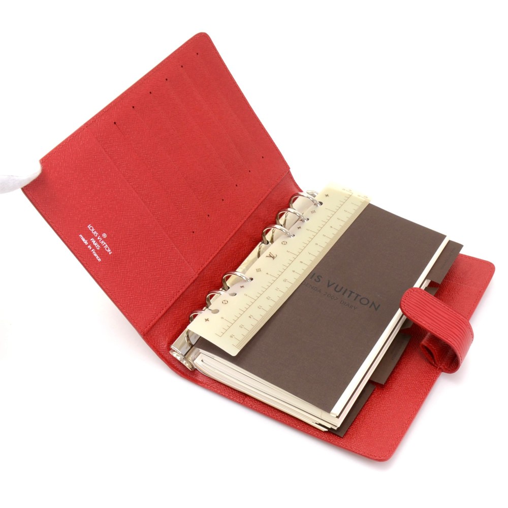 LOUIS VUITTON Agenda MM Diary Day Planner Cover Epi Leather Red R20047  09SG545