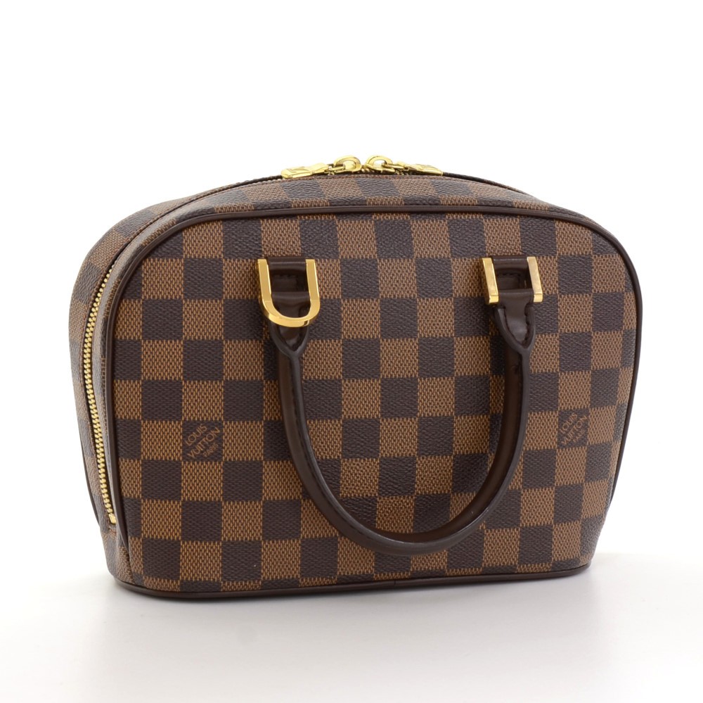 Authentic Louis Vuitton Damier Ebene Canvas Sarria Mini Handbag