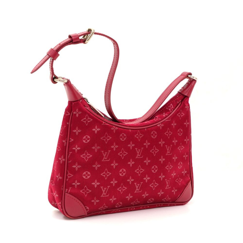 Louis Vuitton Red Mini Satin Monogram Boulogne Leather ref.291866 - Joli  Closet