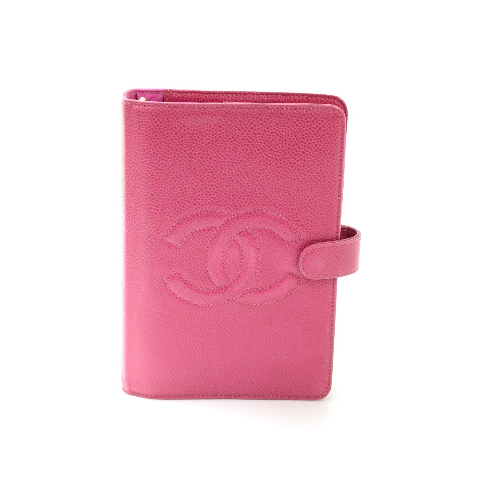 Chanel Chanel Pink Caviar Leather 6 Rings Large Agenda Cover