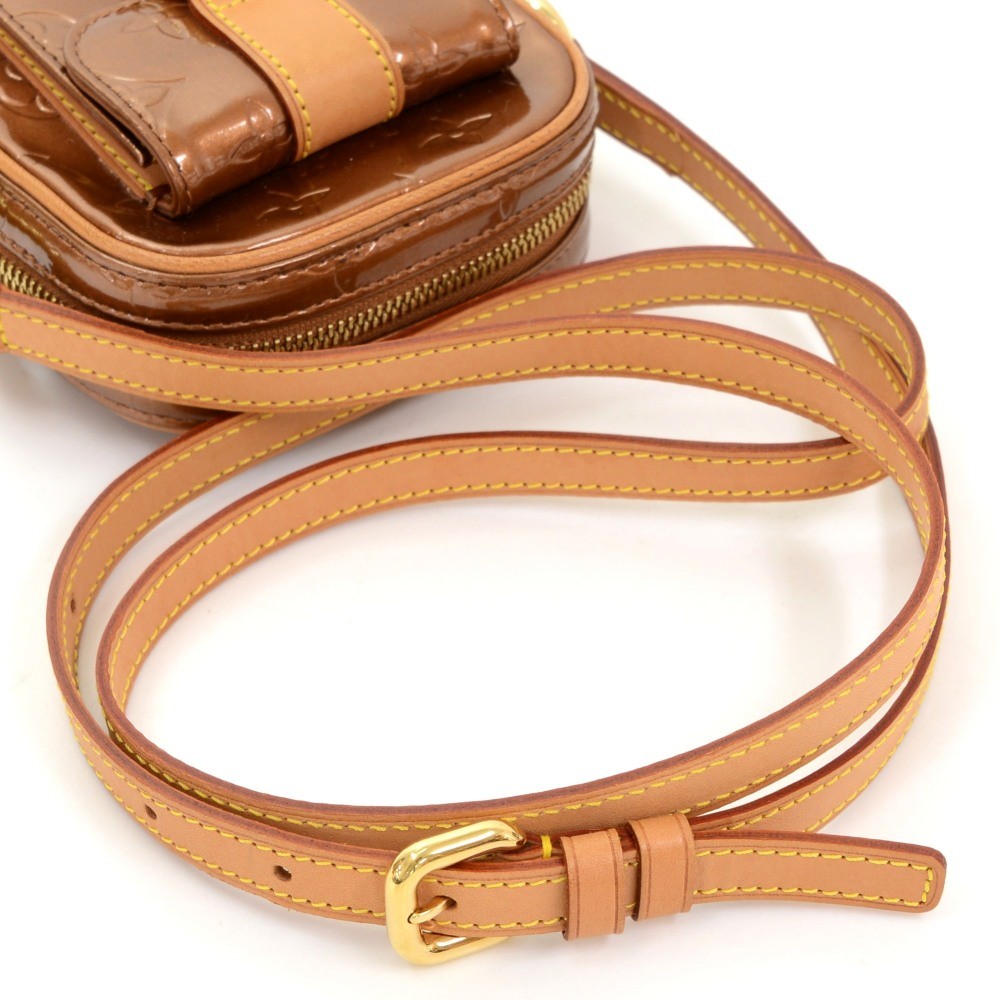 Louis Vuitton Authentic Vernis Christie PM Bronze Patent Leather Crossbody  Bag