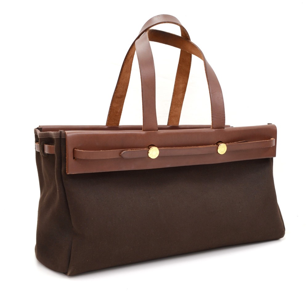 HERMES HERMES Cabasellier 31 Tote Bag Clemence leather Brown Chai