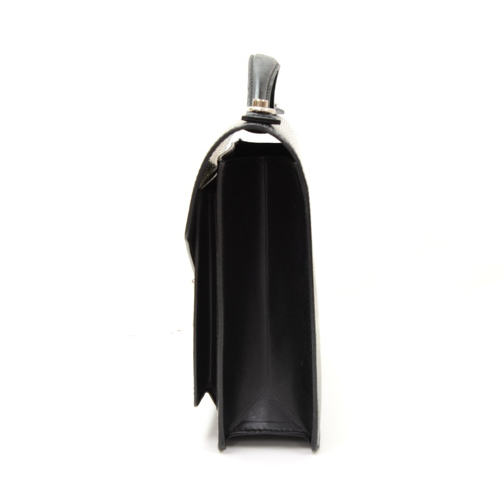 Louis Vuitton Monceau Black EPI Leather Silver 2 Way Hand Bag SR2009