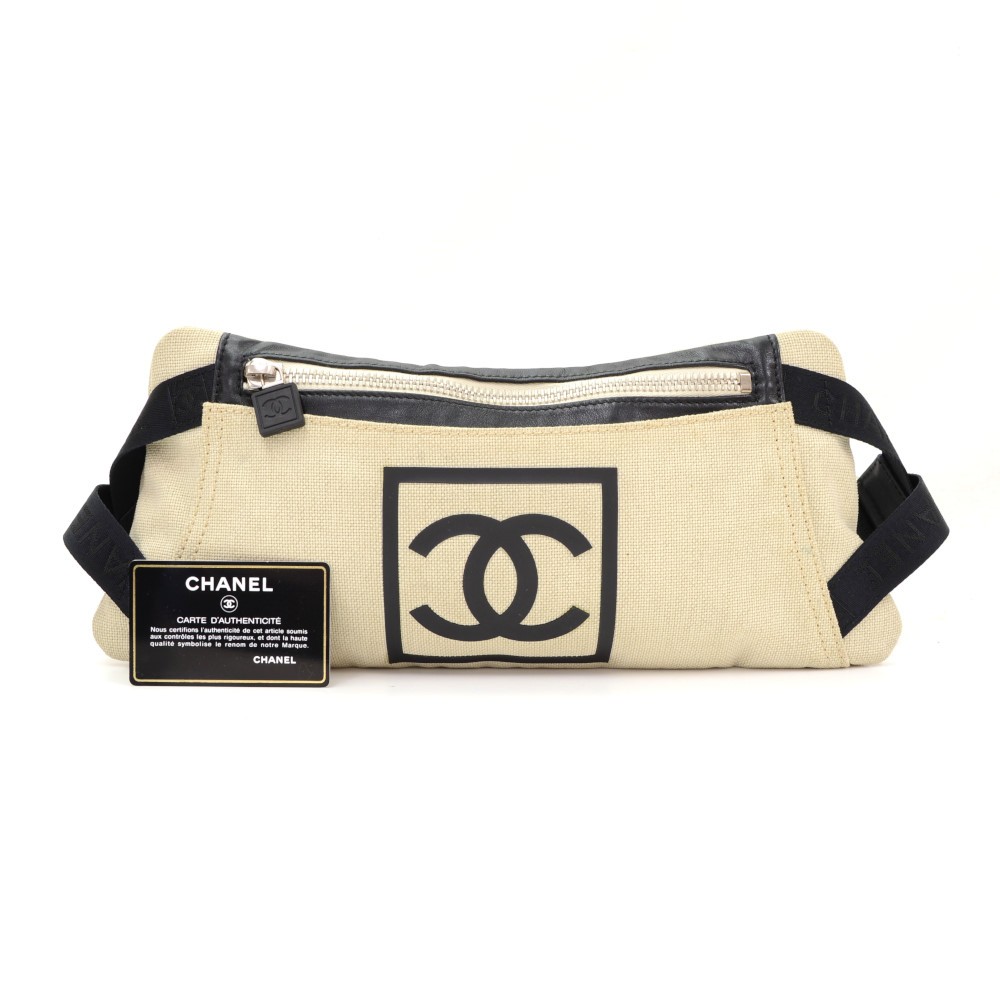 Chanel Bag Waist Pouch Body Sports Line Beige Auction