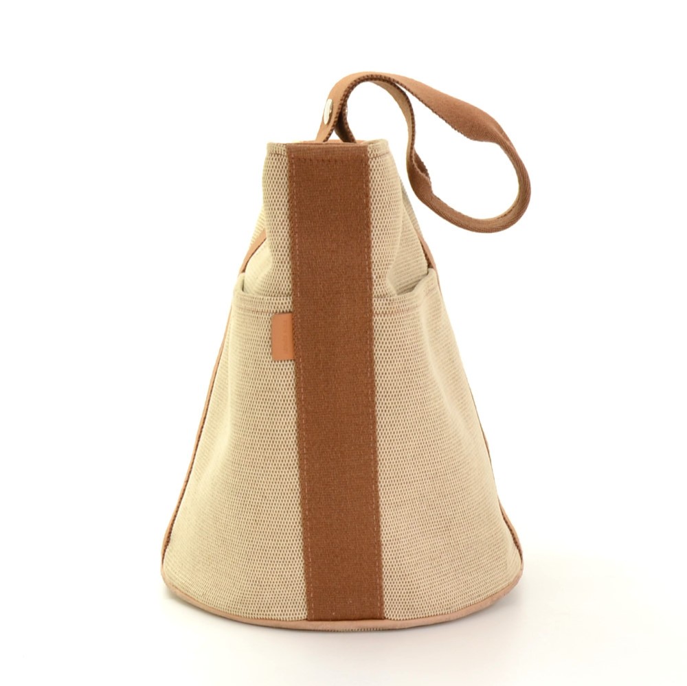 Authentic HERMES Saxo MM Handbag brown/beige vintage Bucket Bag