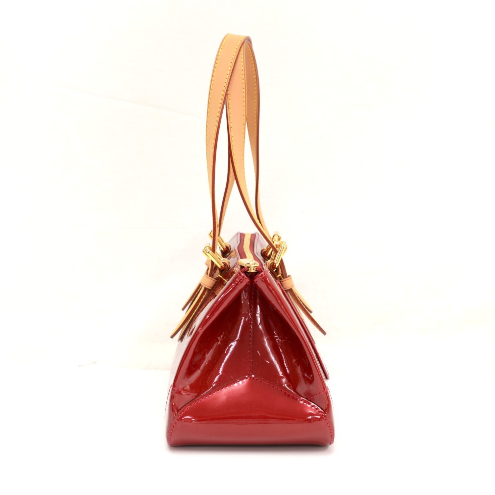 Louis Vuitton Monceau Shoulder Bag in Pomegranate Red Patent Leather