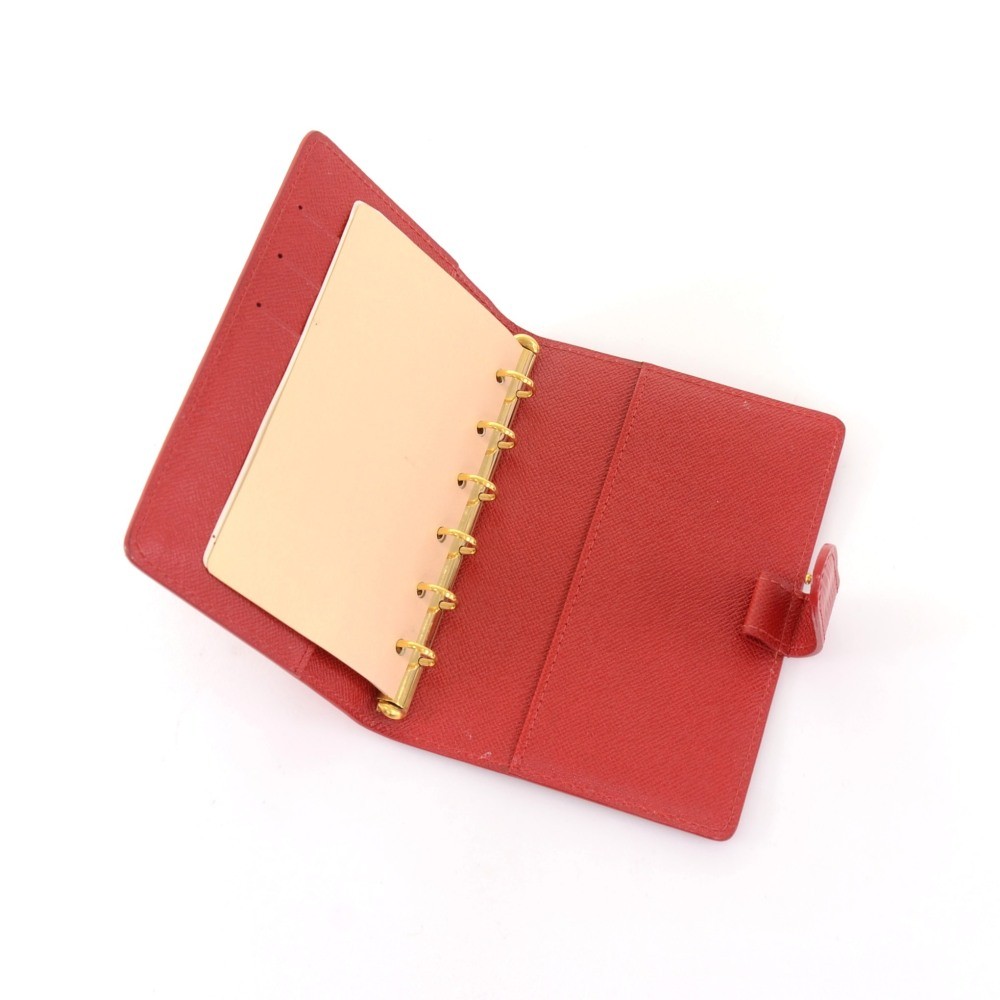 Louis Vuitton Red Epi Leather Medium Agenda Cover/Notebook - Yoogi's Closet