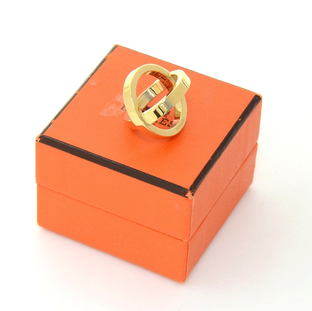 Hermes Bijouterie Fantaisie Gold Plated Cosmos Scarf Ring Hermes