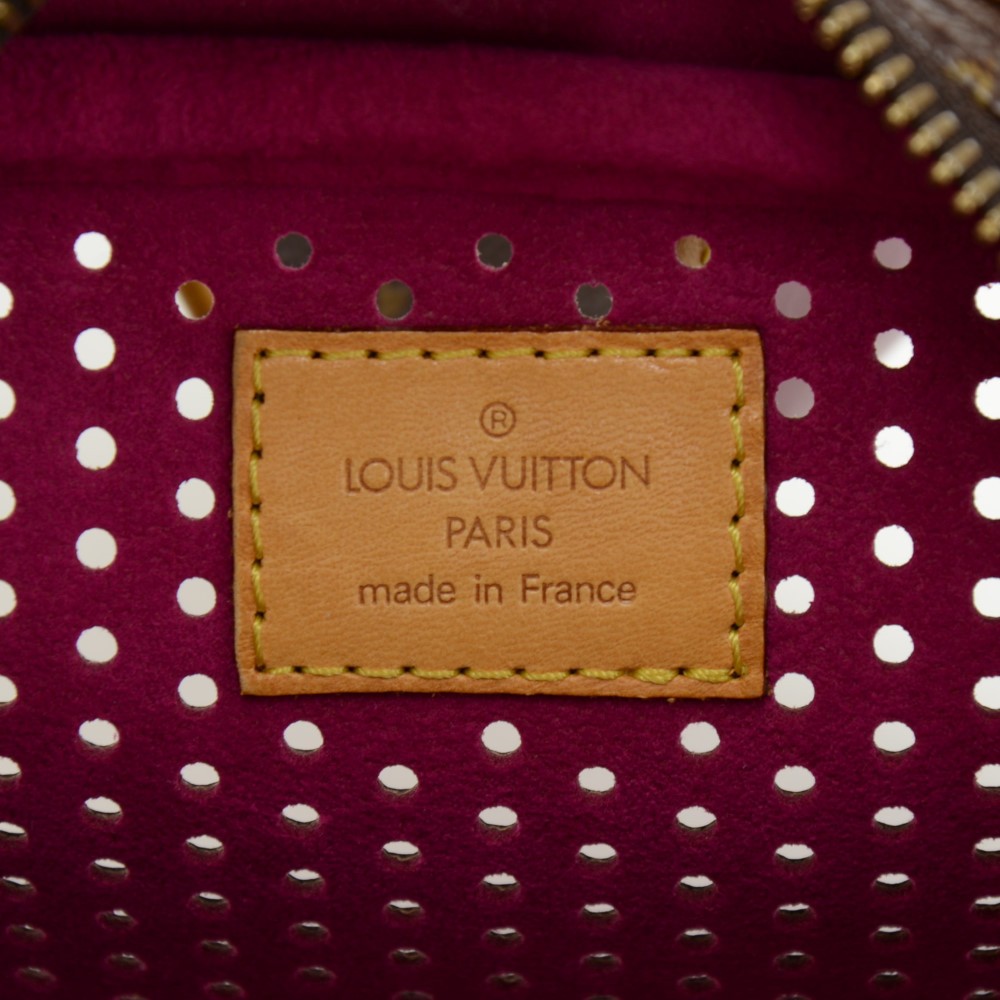 2006 Louis Vuitton Brown Perforated Monogram Canvas, Fuschia Mini Trocadero