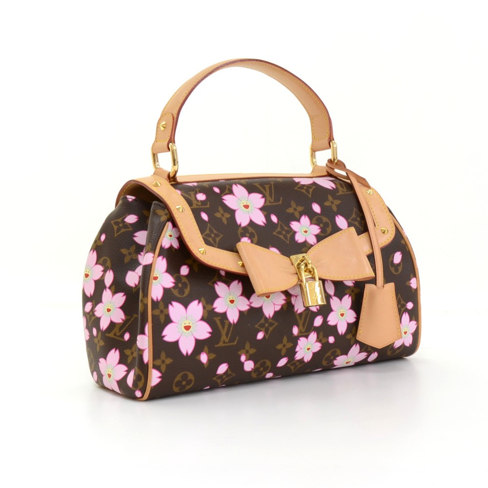 3ba1045] Louis Vuitton Handbag Monogram Cherry Blossom Sack Retro